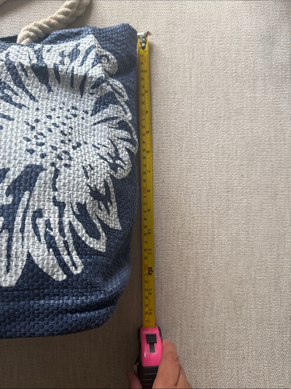 Navy Floral Rope-Handle Tote Bag - Picture 2 of 7